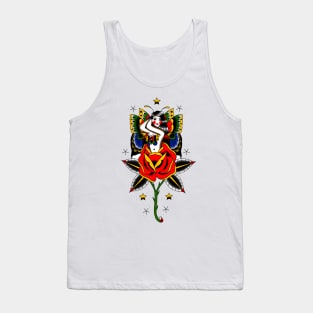 Butterfly Rose Girl Tank Top